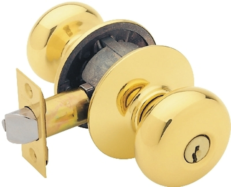 SCHLAGE LOCK Schlage F Series F51A PLY605KA4 Entry Knob, Plymouth, Knob Handle, Bright Brass, Metal, C Keyway HARDWARE & FARM SUPPLIES SCHLAGE LOCK