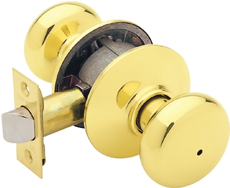SCHLAGE LOCK Schlage Plymouth Series F40 PLY 605 Privacy Lockset, 1 in Dia Knob, 2.31 in L x 2.75 in W x 2.75 in H Dimensions, Metal