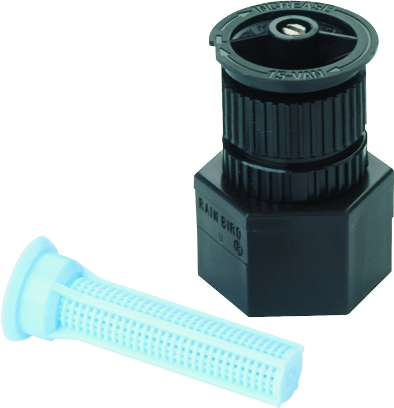 RAINBIRD Rain Bird A17F Shrubbery Spray Nozzle, 0.65 to 0.92 gpm, 1/2 in Connection, FNPT, Plastic, Black, 15 ft