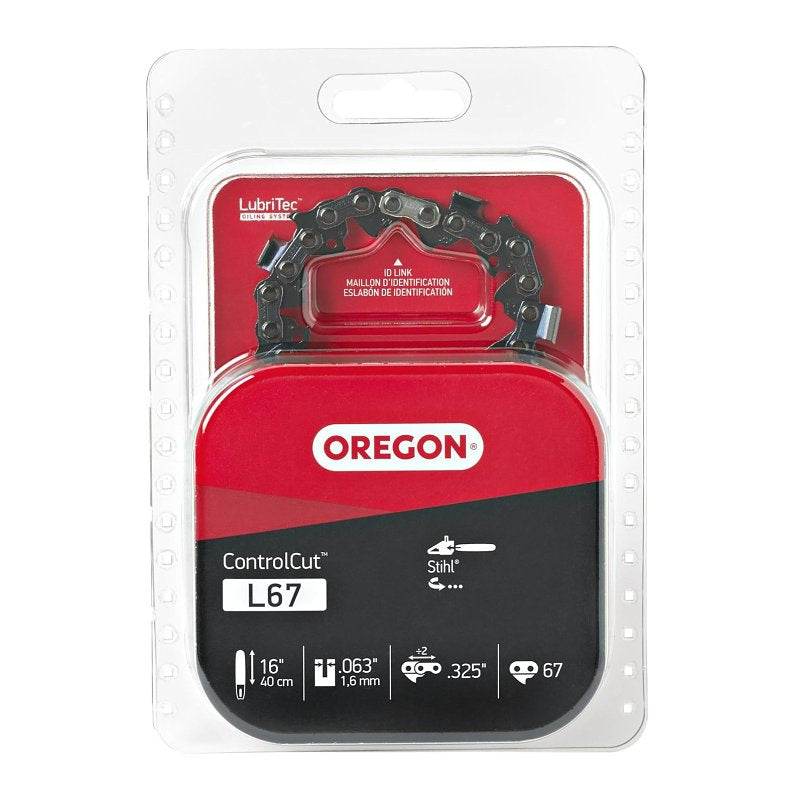 OREGON Oregon L67 Chainsaw Chain, 16 in L Bar, 0.63 Gauge, 0.325 in TPI/Pitch, 67-Link OUTDOOR LIVING & POWER EQUIPMENT OREGON
