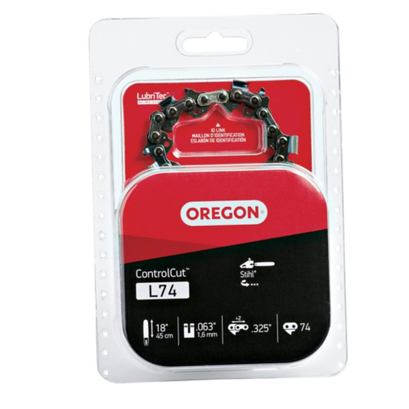 OREGON Oregon L74 Chainsaw Chain, 18 in L Bar, 0.63 Gauge, 0.325 in TPI/Pitch, 74-Link OUTDOOR LIVING & POWER EQUIPMENT OREGON