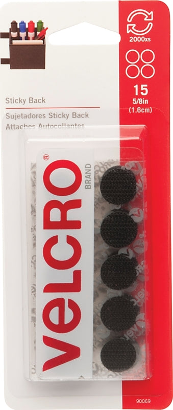 VELCRO BRAND VELCRO Brand 90069 Hook and Loop Fastener, 5/8 in W, Nylon, Black, Rubber Adhesive HARDWARE & FARM SUPPLIES VELCRO BRAND