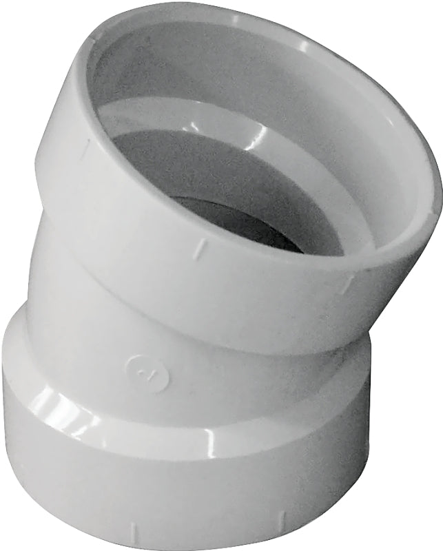 IPEX USA LLC-CANPLAS Canplas 192552 Pipe Elbow, 2 in, Hub, 22.5 deg Angle, PVC, White PLUMBING, HEATING & VENTILATION IPEX USA LLC-CANPLAS