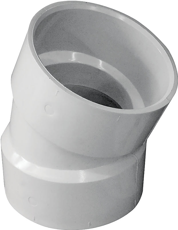 IPEX USA LLC-CANPLAS Canplas 192553 Pipe Elbow, 3 in, Hub, 22.5 deg Angle, PVC, White