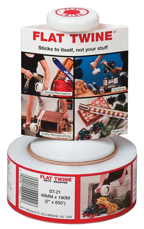 NIFTY PRODUCTS Flat Twine ST21 Stretch Film, 650 ft L, 2 in W, 120 ga Thick, Clear