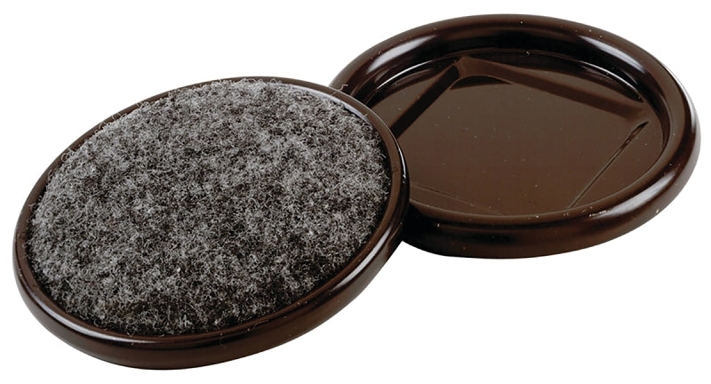 SHEPHERD Shepherd Hardware 9092 Caster Cup, Round, 2-1/2 in Dimensions, Brown, 4/PK