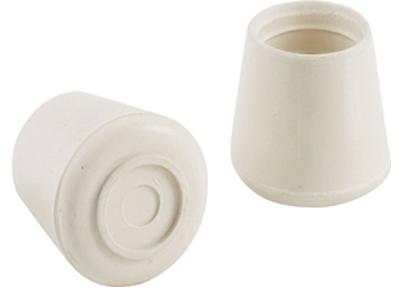 SHEPHERD Shepherd Hardware 9122 Furniture Leg Tip, Round, Rubber, 1-1/8 in Dia, Off-White