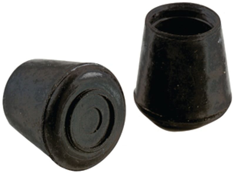SHEPHERD Shepherd Hardware 9128 Furniture Leg Tip, Round, Rubber, Black, 1 in Dia