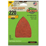 GATOR Gator 3730 Sanding Sheet, 3-1/2 in W, 5 in L, 220 Grit, Extra Fine, Aluminum Oxide Abrasive, Paper Backing TOOLS GATOR