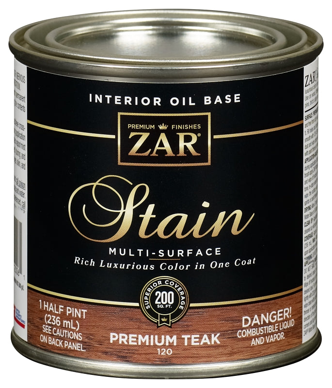 ZAR ZAR 12006 Wood Stain, Premium Teak, Liquid, 0.5 pt, Can