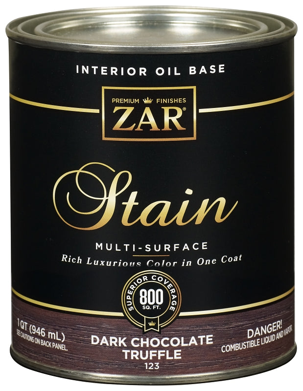 ZAR ZAR 12312 Wood Stain, Dark Chocolate Truffle, Liquid, 1 qt, Can PAINT ZAR