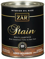 ZAR ZAR 11512 Wood Stain, Aged Bourbon, Liquid, 1 qt, Can