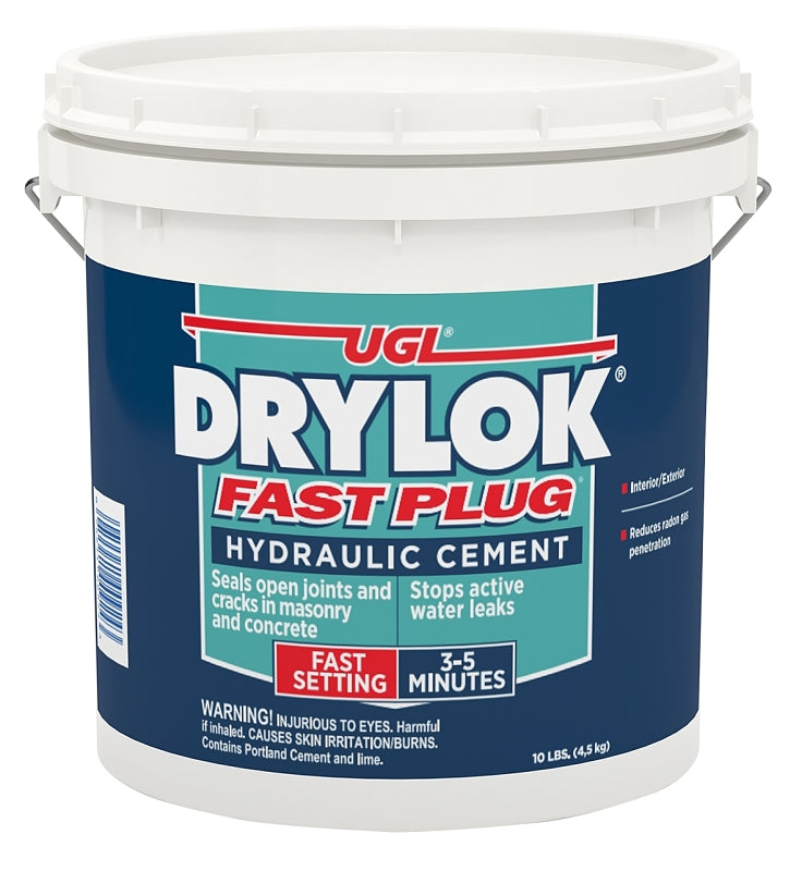 DRYLOK Drylok Fast Plug Series 00924 Hydraulic Cement, Gray, Powder, 10 lb