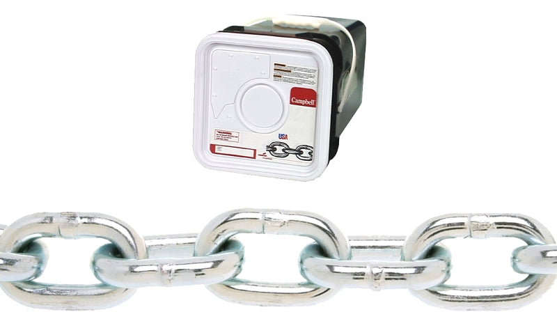 CAMPBELL CHAIN Campbell 0143636 Proof Coil Chain, 3/8 in, 45 ft L, 30 Grade, Steel, Galvanized HARDWARE & FARM SUPPLIES CAMPBELL CHAIN