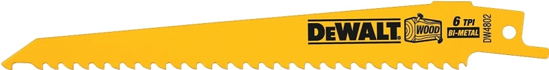 DEWALT DEWALT DW4802 Reciprocating Saw Blade, Applicable Materials: Wood, 3/4 in W, 6 in L, 6 TPI