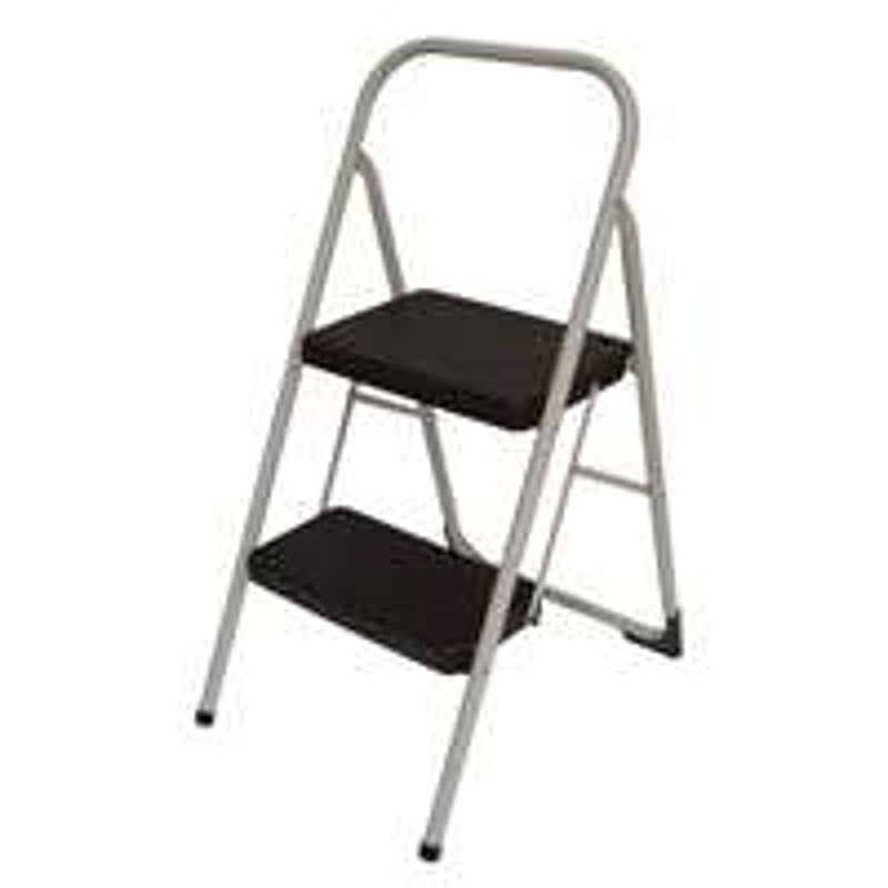 COSCO Cosco 11565CLGG4 Big Step Stool, 2-Step, 200 lb, Plastic/Steel, Black/Gray, Opti-Bond