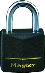 MASTER LOCK Master Lock 131Q Padlock, 1-3/16 in W Body, Keyed Alike Key, 3/16 in Dia Shackle, Steel Shackle, Brass Body