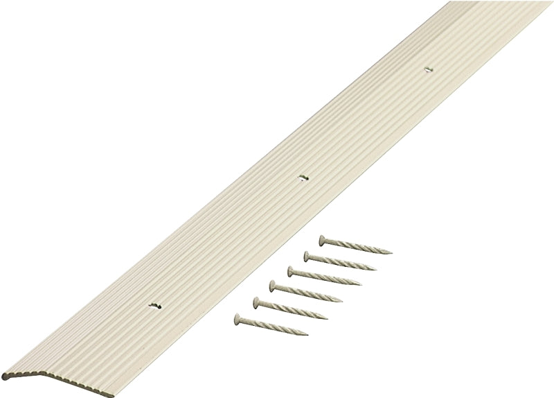 M-D M-D 74336 Carpet Trim, 72 in L, 1.38 in W, Fluted Surface, Aluminum, Almond