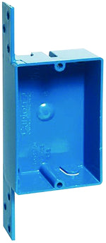 CARLON Carlon B108B-UPC Outlet Box, 8 cu-in, 1-Gang, PVC, Blue, Bracket ELECTRICAL CARLON