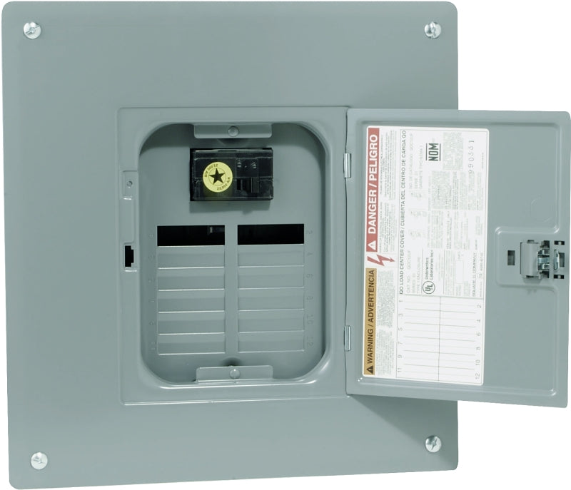 SQUARE D Square D QO112M100C Load Center, 12 -Pole, 100 A, 12 -Space, NEMA 1 Enclosure, Flush, Surface Mounting