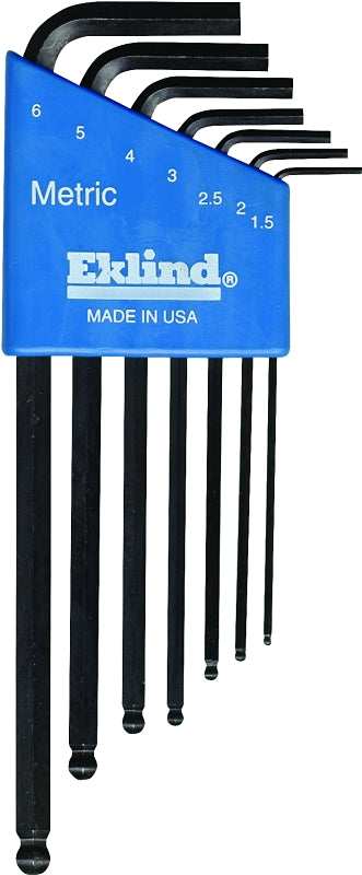 EKLIND Eklind 13607 Hex Key Set, Includes: 1.5 to 6 mm Keys, 7-Piece, Steel