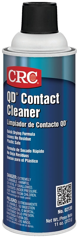 CRC INDUSTRIES CRC QD Series 02130 Contact Cleaner, 11 oz, Alcohol, Liquid