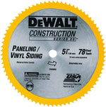 DEWALT DEWALT DW9053 Circular Saw Blade, 5-3/8 in Dia, 10 mm Arbor, 80-Teeth, Carbide Cutting Edge