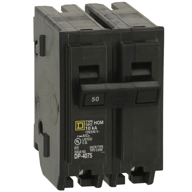 SQUARE D CIRCUIT BREAKER HOM 2P 1IN 50A