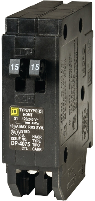 SQUARE D CIRCUIT BREAKER 1P TNDM 15/15A