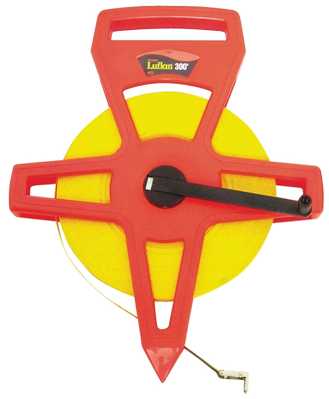 LUFKIN Crescent Lufkin FE300 Tape Measure, 300 ft L Blade, 1/2 in W Blade, Fiberglass Blade, ABS Case, Orange Case