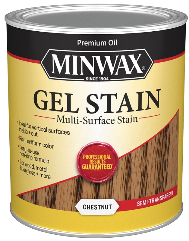 MINWAX Minwax 66010000 Gel Stain, Chestnut, Liquid, 1 qt PAINT MINWAX