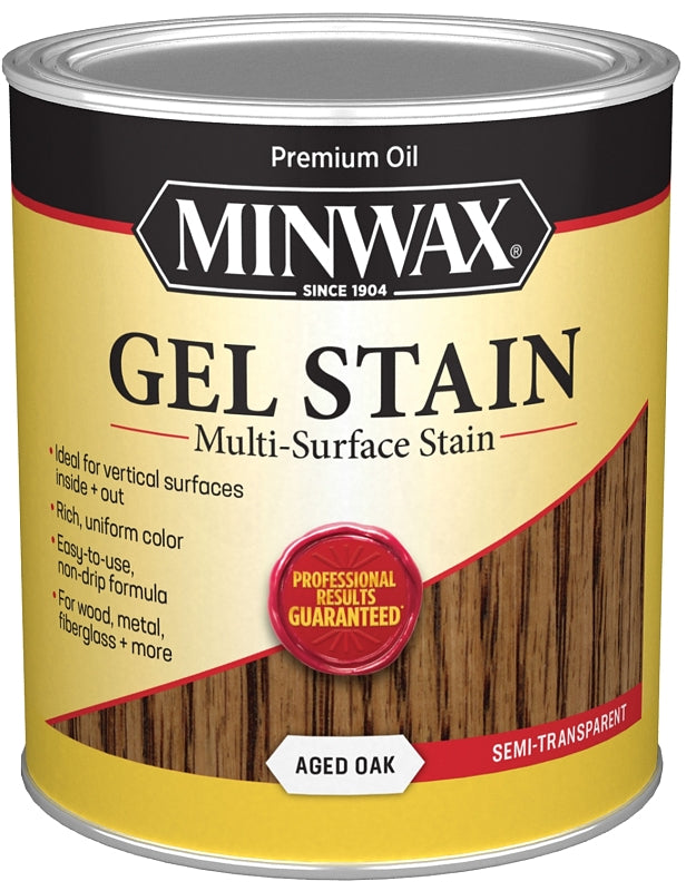 MINWAX Minwax 66020000 Gel Stain, Aged Oak, Liquid, 1 qt PAINT MINWAX