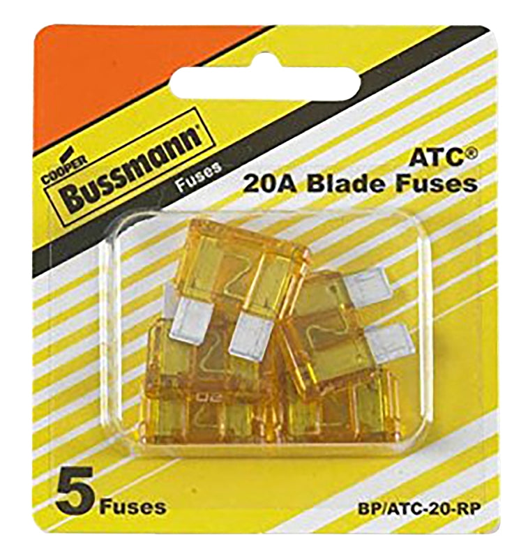 BUSSMANN Bussmann BP/ATC-20-RP Automotive Fuse, Blade Fuse, 32 VDC, 20 A, 1 kA Interrupt AUTOMOTIVE BUSSMANN
