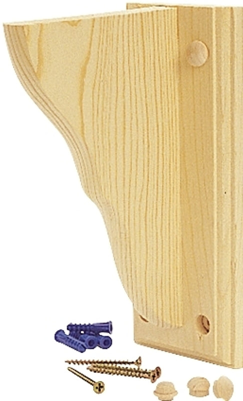 WADDELL Waddell 1350 Shelf Bracket, 6 in L, 4 in H, Wood, Natural