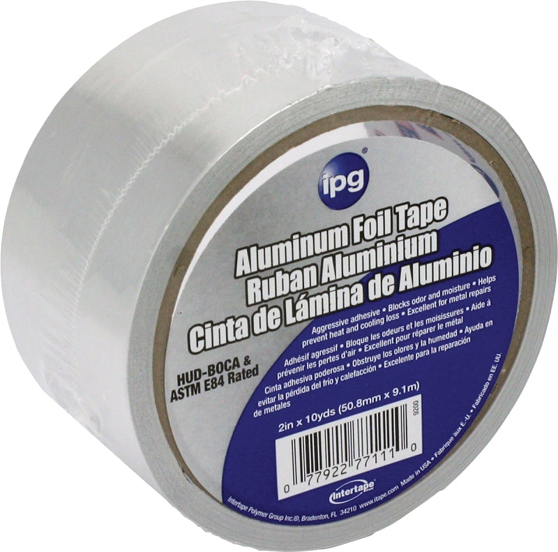 INTERTAPE POLYMER IPG 9200 Series Foil Tape, 3 mil Thick, 10 yd L, 2 in W, Aluminum Backing