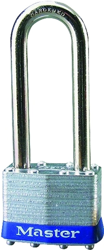 MASTER LOCK Master Lock 1UPLJ Padlock, 5/16 in Dia Shackle, 2-1/2 in H Shackle, Steel Shackle, Steel Body, Laminated
