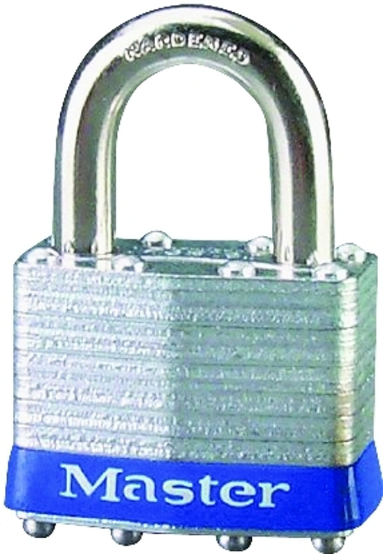 MASTER LOCK Master Lock 1UP Padlock, Open Shackle, 5/16 in Dia Shackle, 15/16 in H Shackle, Steel Shackle, Steel Body, Laminated