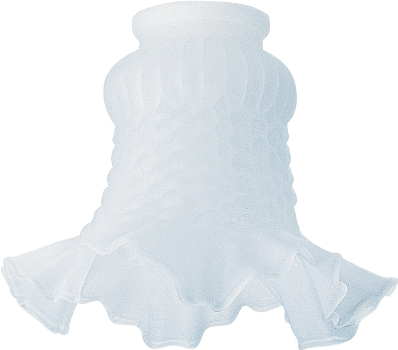 WESTINGHOUSE Westinghouse 8124200 Light Shade, Bell, Globe, Floral, Glass, White