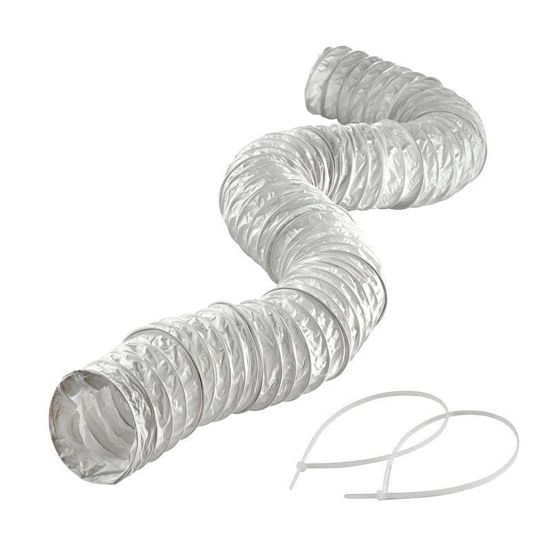 LAMBRO Lambro 1303 Series Vent Hose, Includes: (2) Adjustable Nylon Clamps, (1) Vinyl Duct, 4 in ID, 8 ft L, Vinyl, White PLUMBING, HEATING & VENTILATION LAMBRO