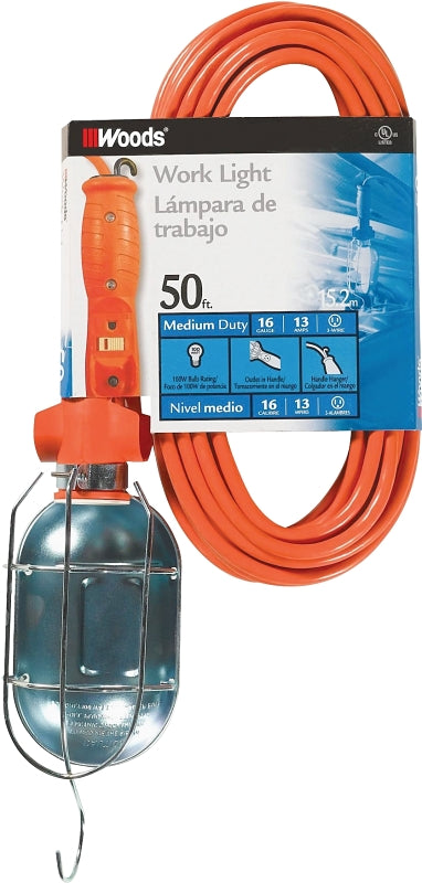 WOODS CCI 0692 Work Light with Outlet and Metal Guard, 12 A, 120 V ELECTRICAL WOODS