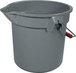 RUBBERMAID Rubbermaid Roughneck 261400GRAY Bucket with Pour Spout, 14 qt Capacity, 12 in Dia, Polyethylene, Gray CLEANING & JANITORIAL SUPPLIES RUBBERMAID