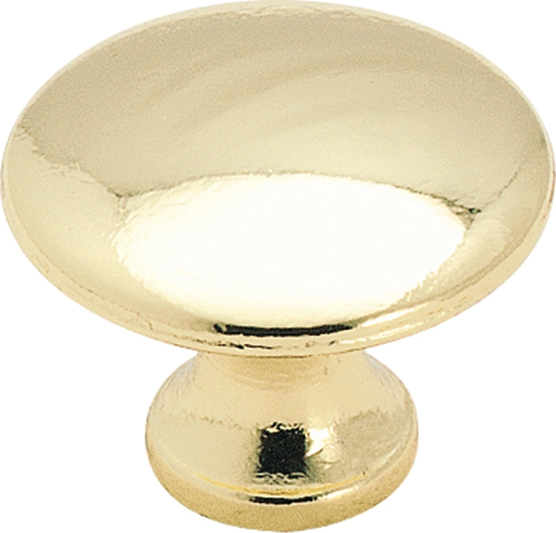 AMEROCK Amerock Everyday Heritage Series 255PB Cabinet Knob, 15/16 in Projection, Zinc, Polished Brass