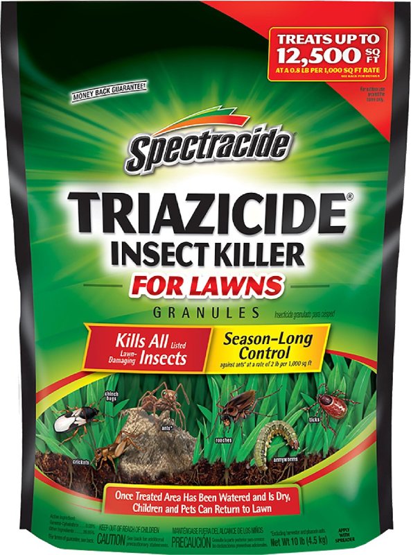SPECTRACIDE Spectracide Triazicide HG-53944 Insect Killer, Granular, Spreader Application, Outdoor, 10 lb Bag