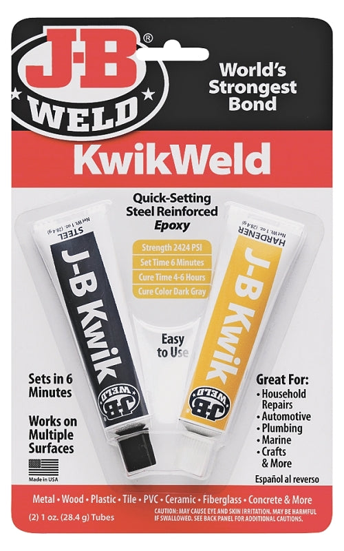 J-B WELD J-B Weld 8276 Cold Weld Epoxy, Dark Gray, Solid, 1 oz Tube, Compositions: Bisphenol A- Epichlorhydrin PAINT J-B WELD