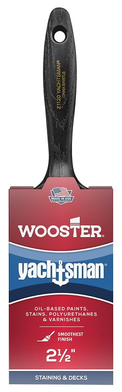 WOOSTER BRUSH Wooster Z1120-2-1/2 Paint Brush, 2-1/2 in W, 2-11/16 in L Bristle, China Bristle, Varnish Handle