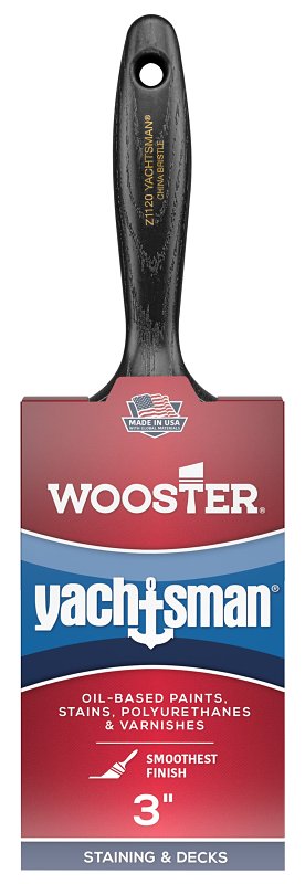 WOOSTER BRUSH Wooster Z1120-3 Paint Brush, 3 in W, 2-15/16 in L Bristle, China Bristle, Varnish Handle PAINT WOOSTER BRUSH