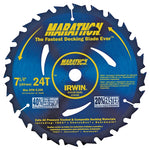 IRWIN Irwin Marathon 14130 Circular Saw Blade, 7-1/4 in Dia, Carbide Cutting Edge, 5/8 in Arbor, 24-Teeth TOOLS IRWIN