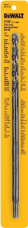 DEWALT DEWALT DW1612 Drill Bit, 7/16 in Dia, 12 in OAL, Extended Length, Parabolic Flute, 7/16 in Dia Shank TOOLS DEWALT