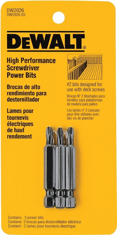 DEWALT DEWALT DW2026 Z Power Bit, #2 Drive, Phillips Drive, 1/4 in Shank, Hex Shank, 2 in L, Steel