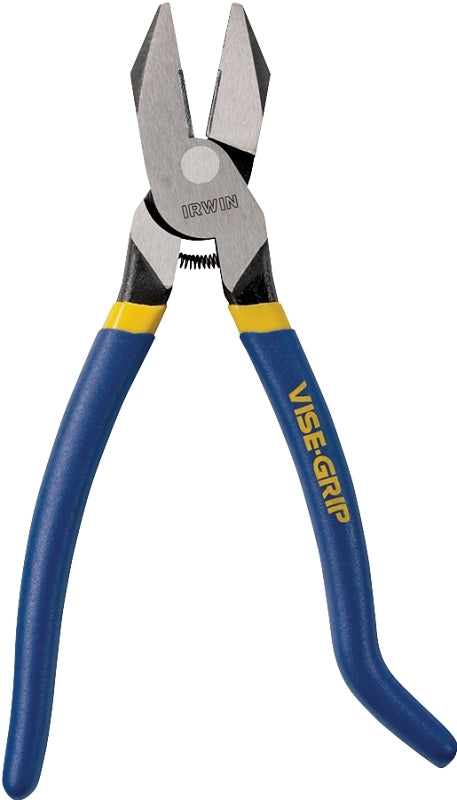 IRWIN Irwin 2078909 Iron Workers Plier, 9 in OAL, Blue/Yellow Handle, Cushion Grip Handle, 7/25 in W Jaw, 1-1/2 in L Jaw